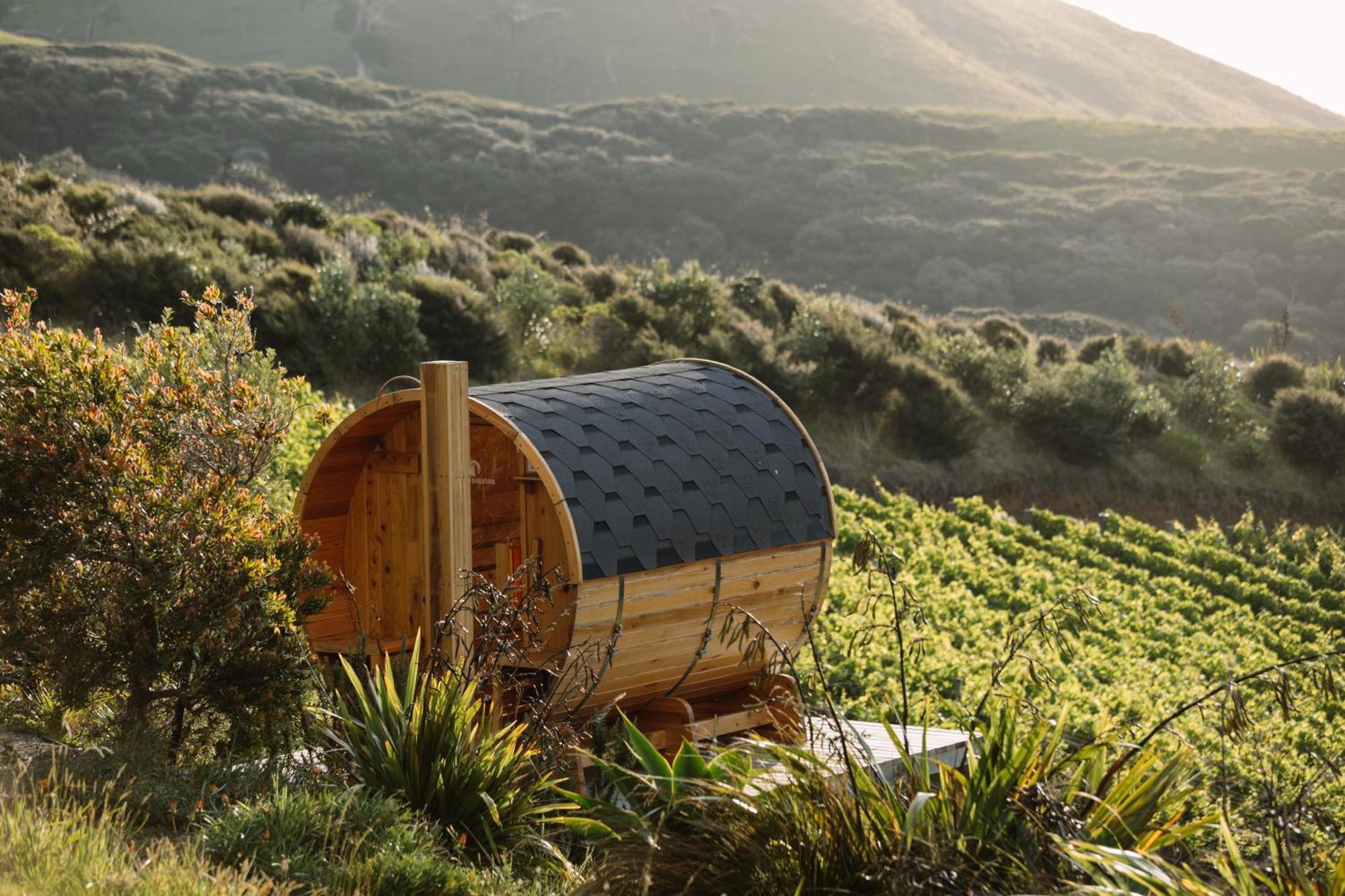 Barrique Studio With Sauna At Barrelled Wines Raglan Exterior photo